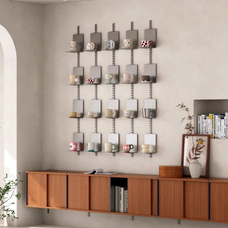 

Customizable wall storage rack cup holder wall hanging track system storage rack suspension display free combination rack
