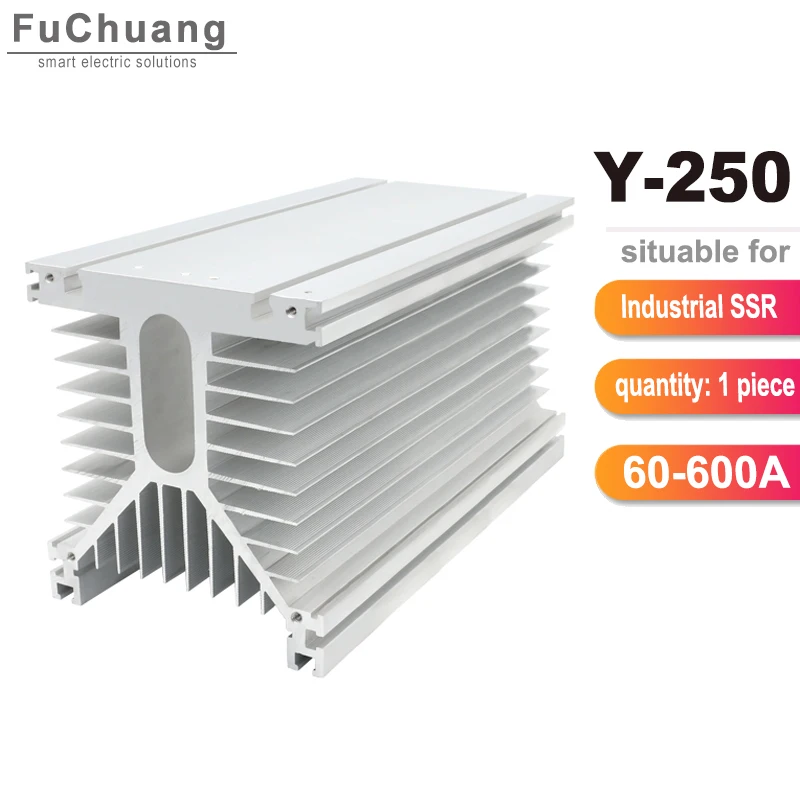 Y-250 High-Power Module Radiator 250L*125W*135H mm heatsink for three phase solid state relay or industrial SSR 60A to 600A