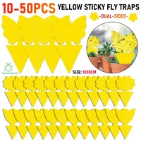 50-10Pcs Sticky Traps Fruit Fly Trap Yellow Sticky Bug Trap for Indoor Outdoor Use Insect Pest Control Garden Strong Glue Plant