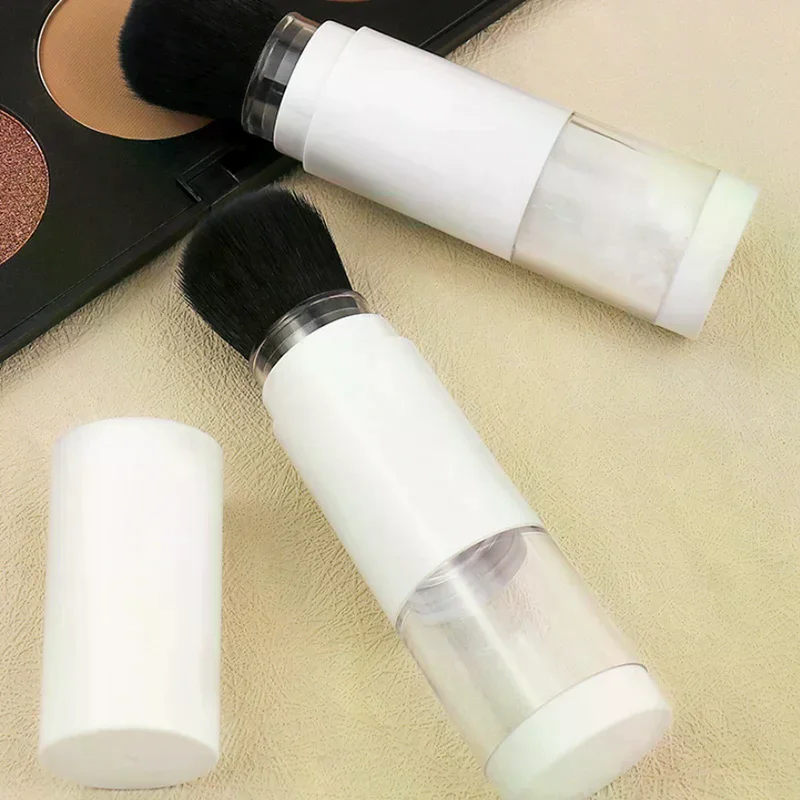 Multi-functional 2 in 1 Foundation Brush Makeup Brush Empty Travel Blush with Refillable Loose Powder Bottle Makeup Beauty Tools
