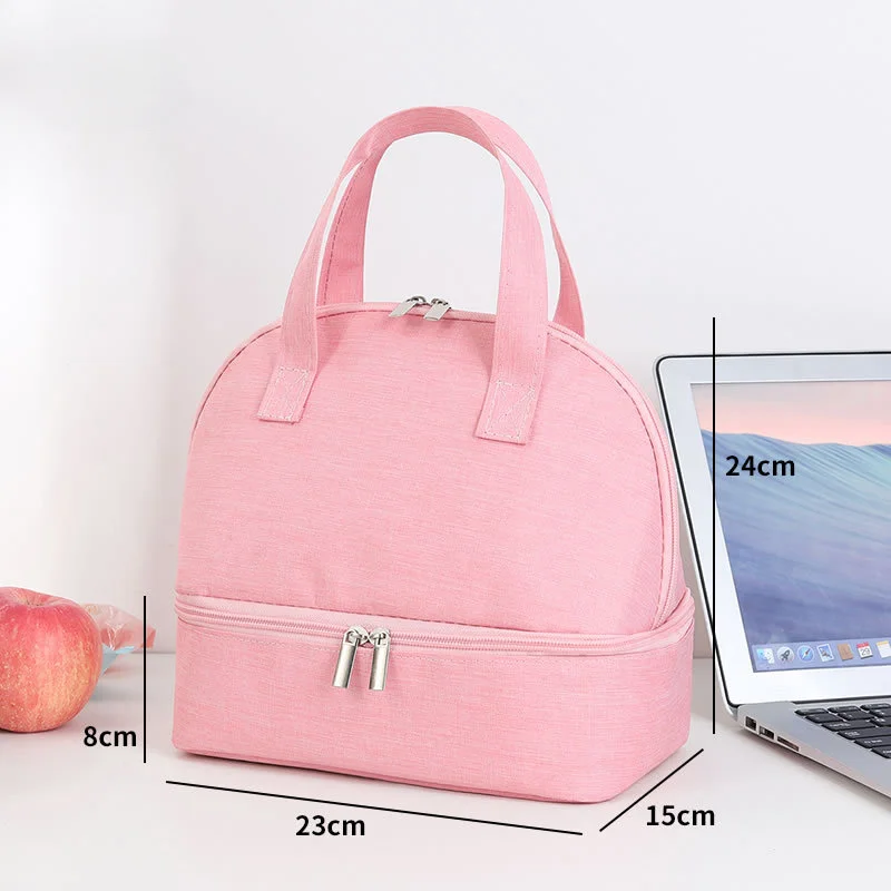 New Student Portable Double-layer Insulated Bag for Work Portable Lunch Bag Insulated Box