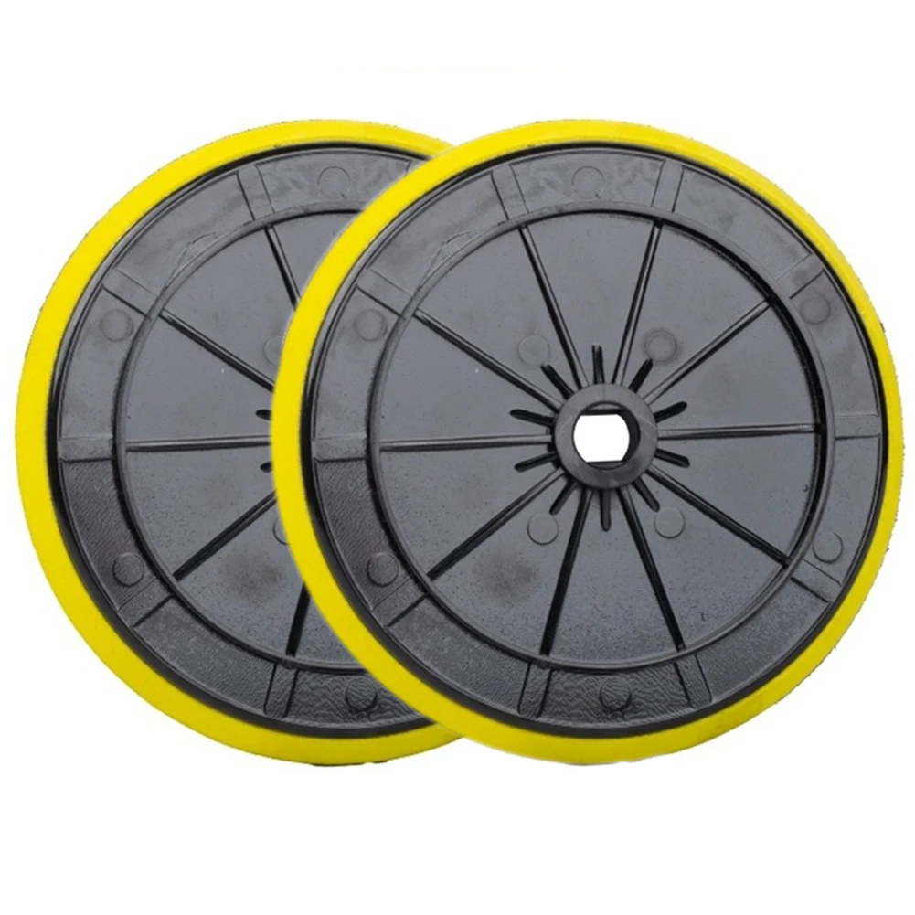 Pacote com 2 almofadas de polimento de 6 polegadas, placas de suporte compatíveis com a maioria dos polidores sem fio, amarelo e preto
