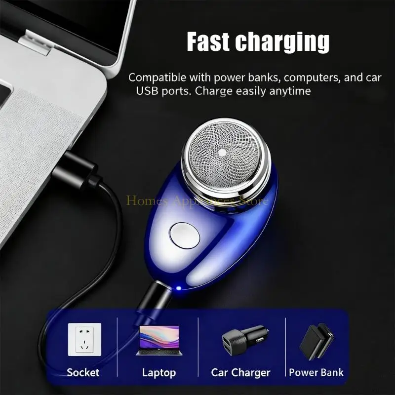 D0AB حجم الجيب الكهربائية الرجال ماكينة حلاقة الرطب والجاف المتقلب ماكينة حلاقة المحمولة انفصال قابل للغسل رئيس اللحية شفرات #3