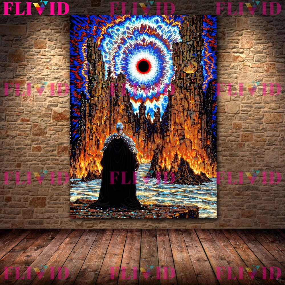 Cosmic Knight Surreal Fantasy Art Poster And Print Galaxy Swordsman Gothic Vintage Wall Art Canvas Print For Living Room Decor