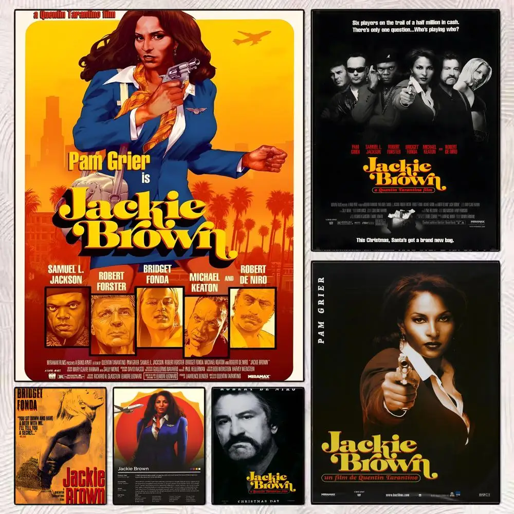 Póster artístico de película clásica J-Jackie Brown, mural de película, decoración de pared para habitación familiar y infantil, regalo impreso
