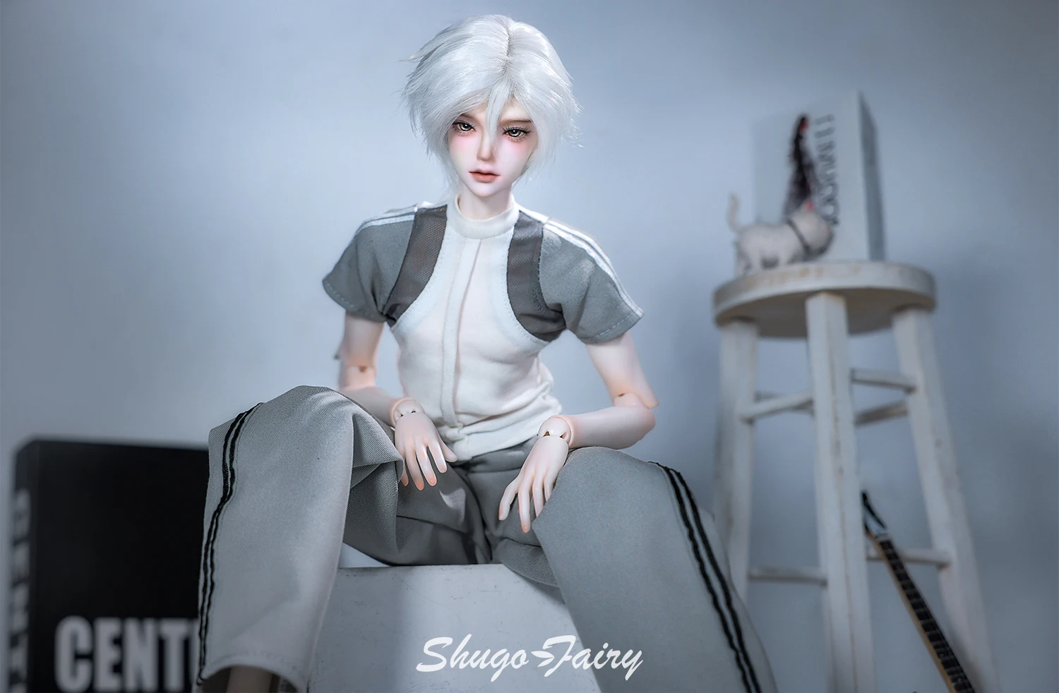 ShugaFairy 1/4 Thugoy A Fullset BJD Bubo Casual Minimalist Everyday Youth Grey-and-White Sportswear MC Resin Ball Jointed Doll
