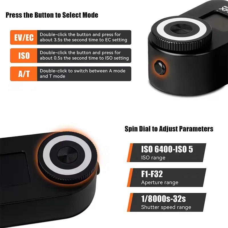 AstrHori XH-2 Camera Light Meter OLED Display Real-time External Camera Light Meter Cold Shoe for Camera Photography New