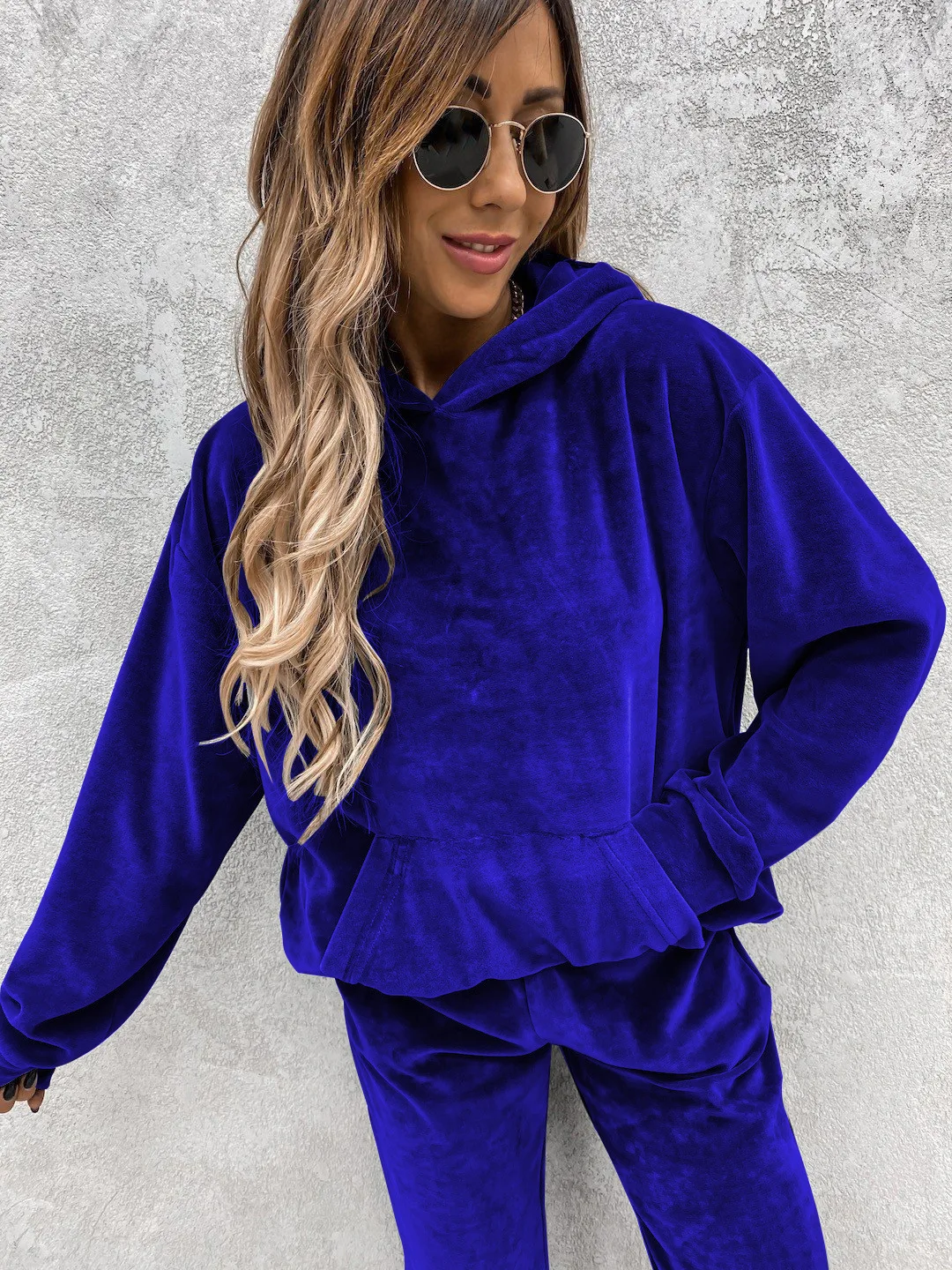 الخريف الشتاء رياضية المرأة قطعتين مجموعة المتضخم هوديي Sweatpants الصلبة ملابس رياضية دعوى عارضة البلوز بنطلون مجموعة سيدة