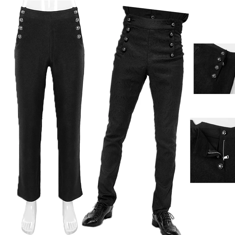 

Men's Gothic Vintage Steampunk Pants Victorian Retro Medieval Trousers Halloween Vampire Cosplay Costume Men Suit Pants