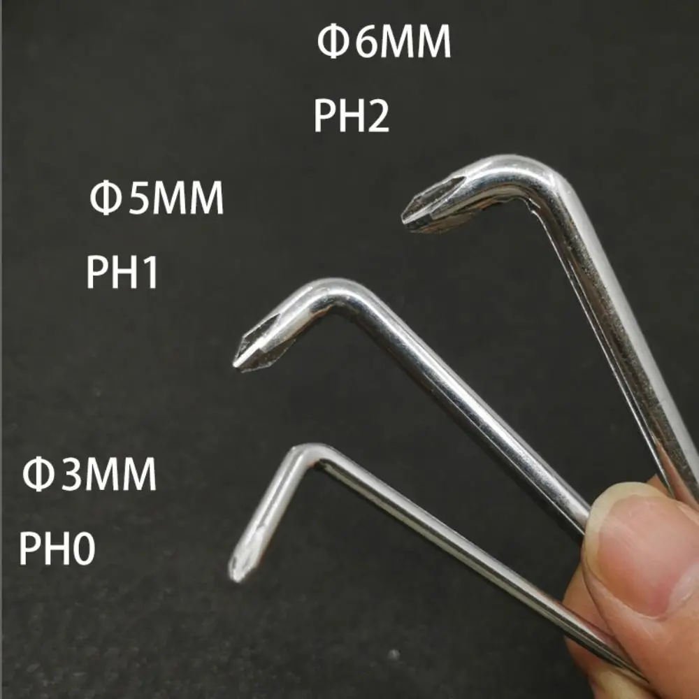 3PCS/Set Hand Tool Short Arm PH0 PH1 PH2 Elbow Bend Screwdriver L-Type Screwdriver Set Double Headed