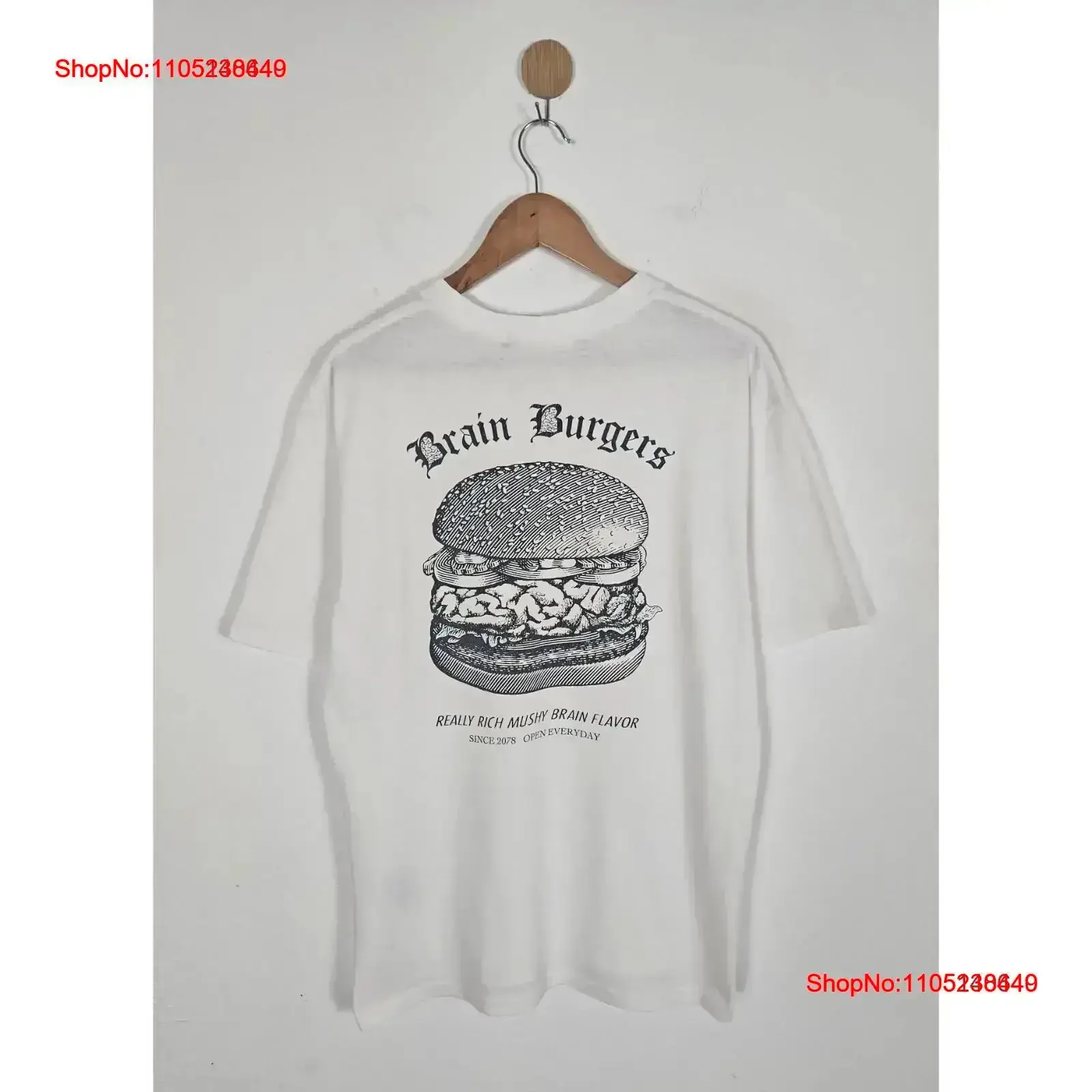 Undercover Jun Takahashi Brain Burgers shirt vintage Washed Top For Everyday Wear Slightly homme graphic Soft Stylish vintage