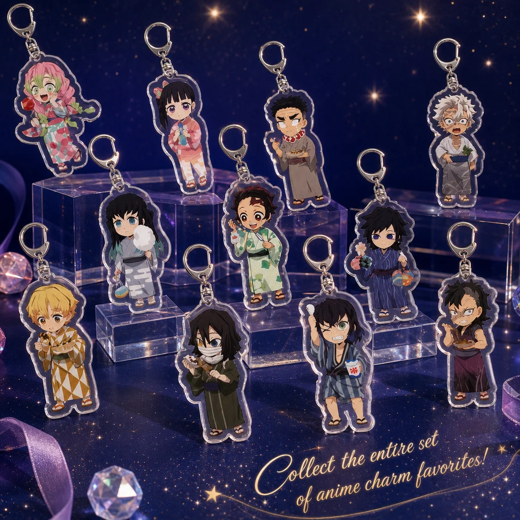 Demon Slayer Kimetsu no Yaiba Tanjiro Zenitsu Acrylic Keychain Pendant Charm Anime Creative Series Gift Collection Accessory
