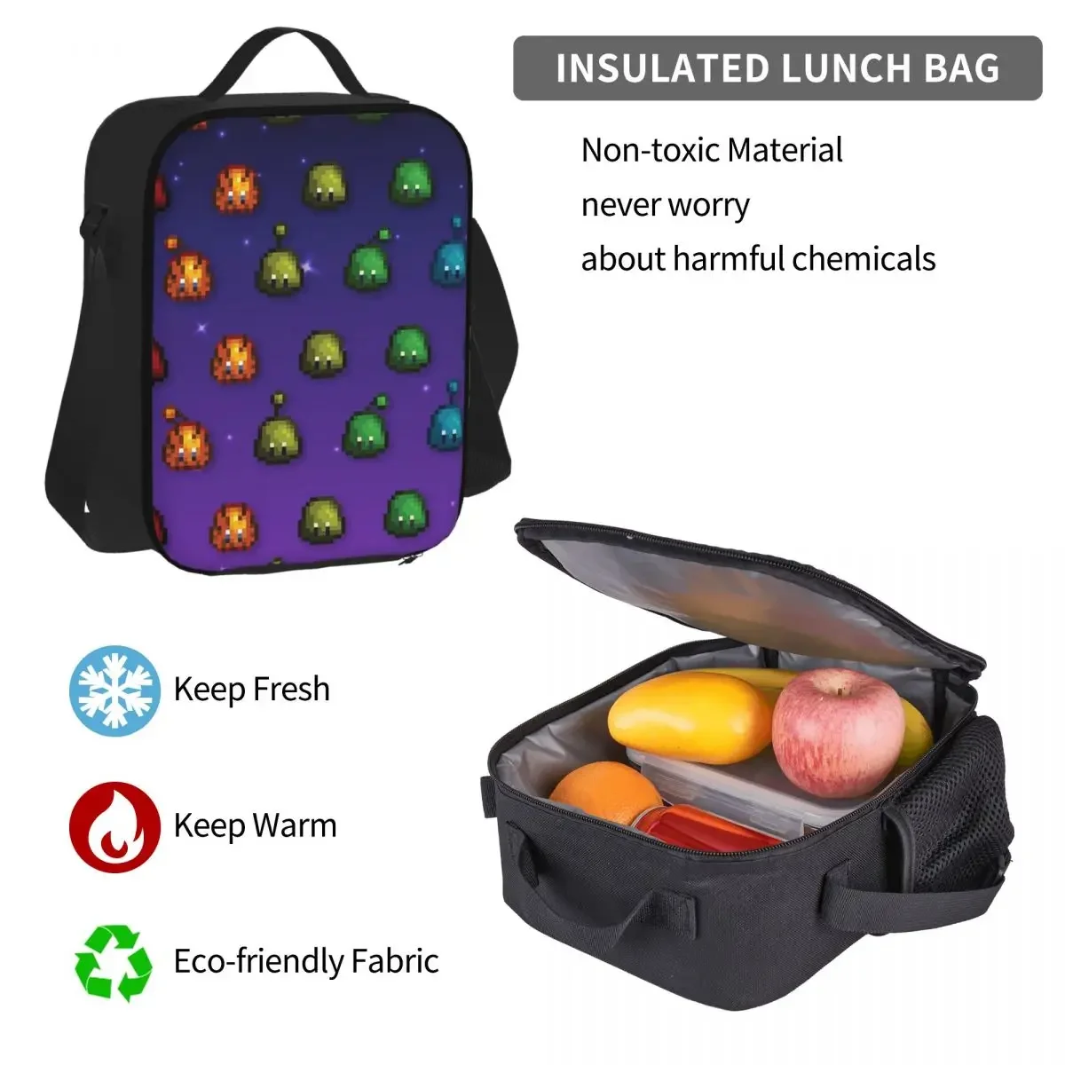 Stardew Valley Regenbogen Slimes Rucksäcke Jungen Mädchen Bücher tasche Studenten Schult aschen Kinder Rucksack Lunch Bag Stift Tasche dreiteiliges Set