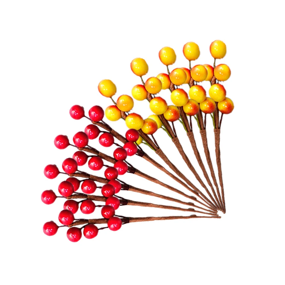 

10 Pcs Artificial Berry Cuttings Decorations Christmas Dinner Table Ornament Sticks DIY Twig