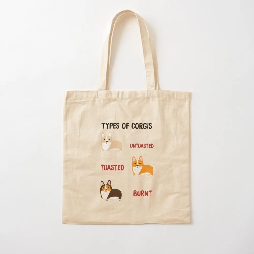 

Types of Corgis Tote Bag custom fabric bag Large bags for women Canvas Tote Bag