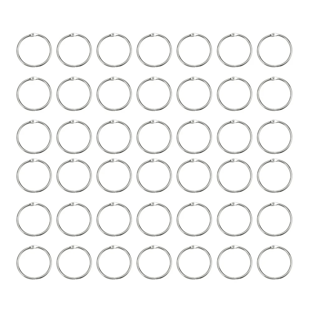 Kit de anillos de papel de hojas sueltas, 100 Uds., 25mm de diámetro interior, aros de encuadernación Connective DIY, accesorios para álbumes artesanales, anillos de carpeta de apertura