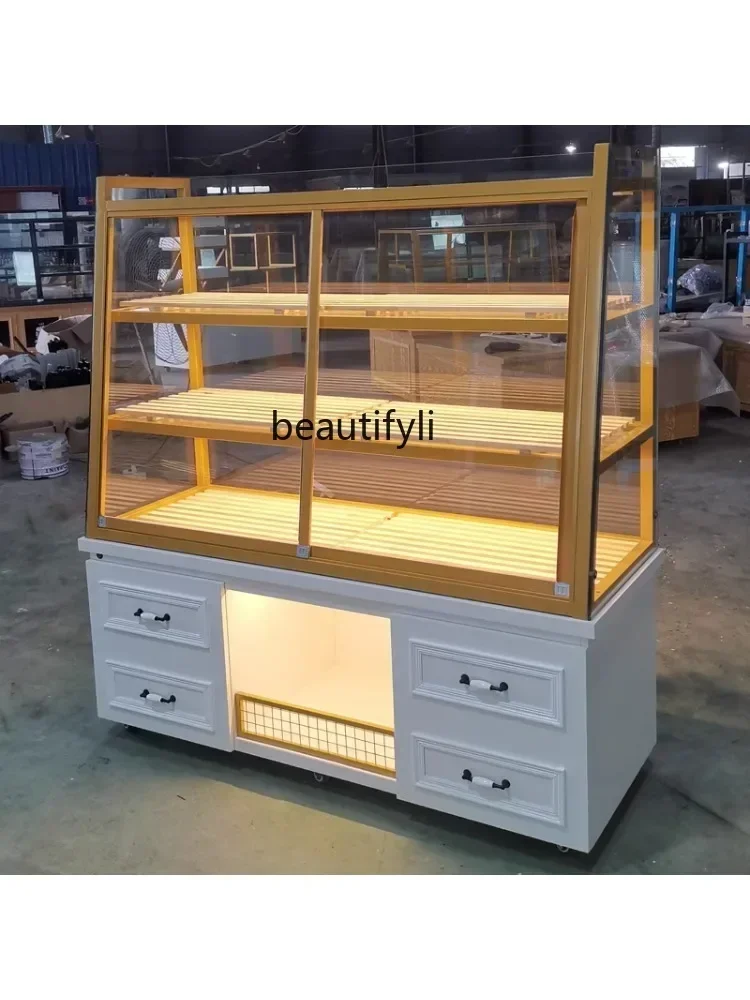 Bread Counter Side Cabinet Display Cabinet Bread Shelf Baking Cake Shop Shelf Commercial Multi-Layer Glass Middle Island Cabinet