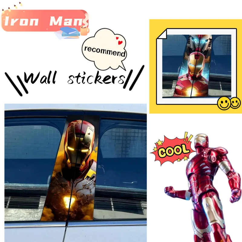 

Железный человек крутой милый мультфильм аниме каваи творческая личность периферийные устройства защита автомобиля наклейка на среднюю стойку декоративная наклейка