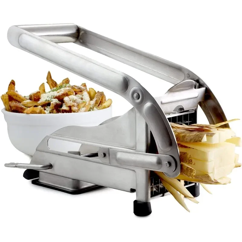 

AirFry Mate, Commercial Grade Stainless Steel French Fry Cutter, Vegetable and Potato Slicer, 2 Sizes, Non-Slip Suction Base,