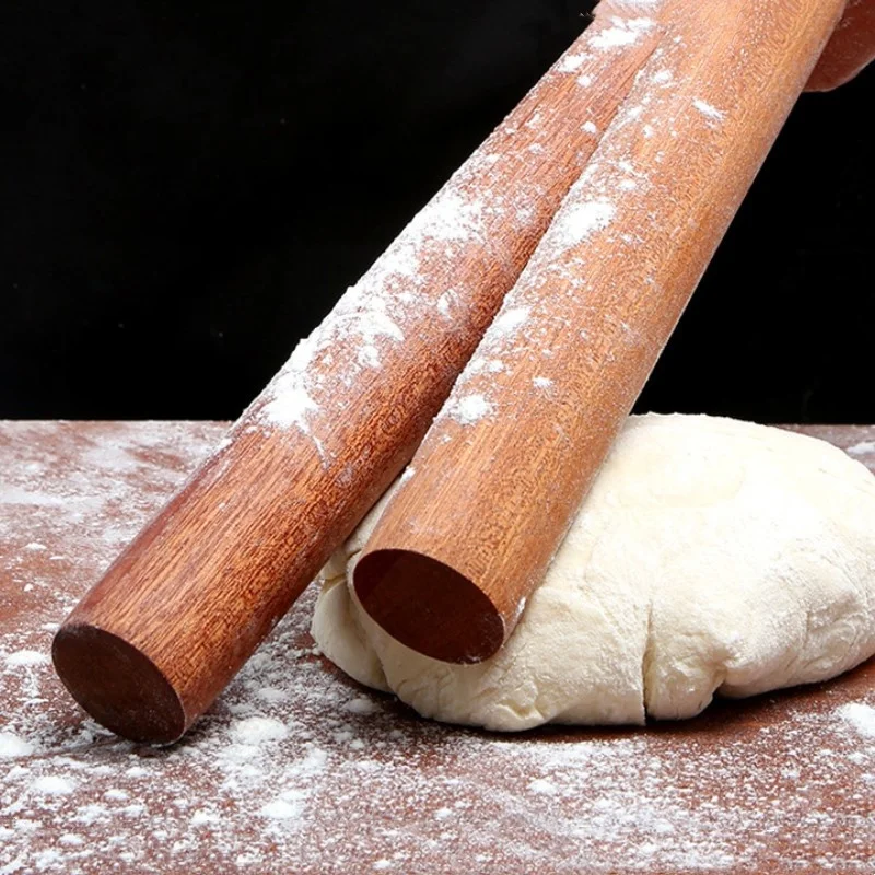 Natural unpainted ebony rolling pin kitchen household solid wood flour free rolling pin rolling pin dough roller wooden