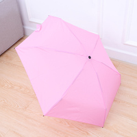 1pc Folding Umbrella 5-Fold Mini Lightweight Portable Uv Protection Windproof Rain For Women Travel Outdoor Use Pink