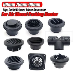 42mm/60mm/75mm Warm Heater Parking Heater Air Vent Car Heater Ducting Duct Air Outlet Black For Webasto Truck Auto Parts