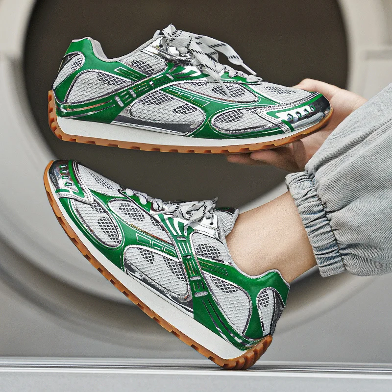 2024 modne męskie Streetwear codzienne trampki letnie siatkowe sportowe męskie buty oddychające buty do biegania męskie designerskie płaskie buty