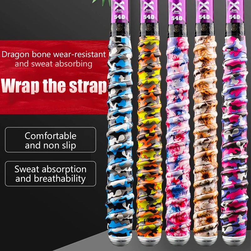 1/3pc 1.1m Anti-skid Sweat Absorbed Fishing Rod Anti Slip Strap Color Tennis Racket Grip Wrap Tape Badminton Grips Sweatband