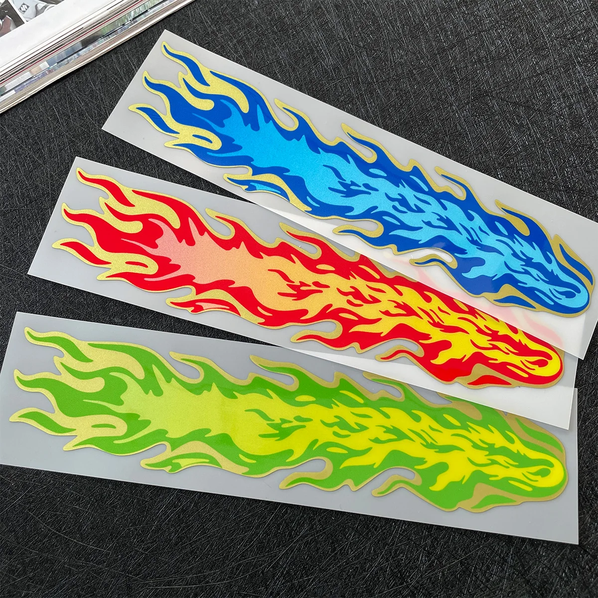 

Flame Stickers Waterproof Motorcycle Decals Reflective Flame Stickers Car Sticker Decals Self-Adhesive Safety Flame Decals