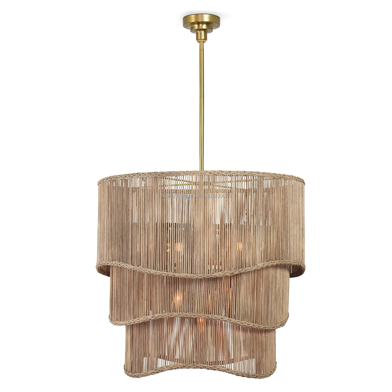 

Simple Coastal Style Rattan Chandeliers Home Restaurant Living Room Dining Room Decorative Natural Woven Rope Rattan Chandelier