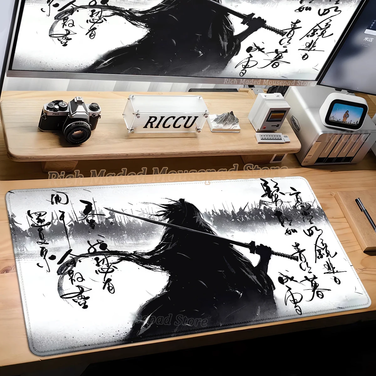 

White And Black Cartoon Mousepad Anime Girl Mouse Pad Large Table Mat Office Gamer Computer Keyboard Laptop Accessories Xxl Pad