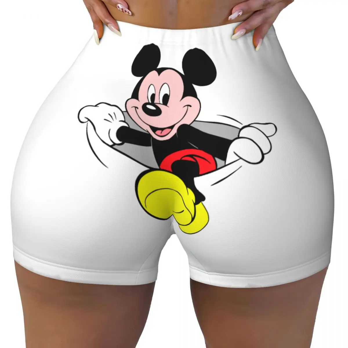 

Custom Mickey Mouse Cartoon Workout Shorts Women Gym Running Biker Yoga Shorts