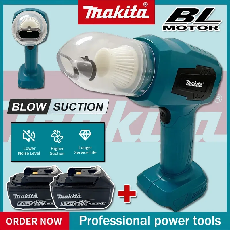 

Makita Wireless - Charged Car Vacuum: Strong Suction Handheld Dual - Function (Blow/Suck) for Cars & Households Fit 18V/20V