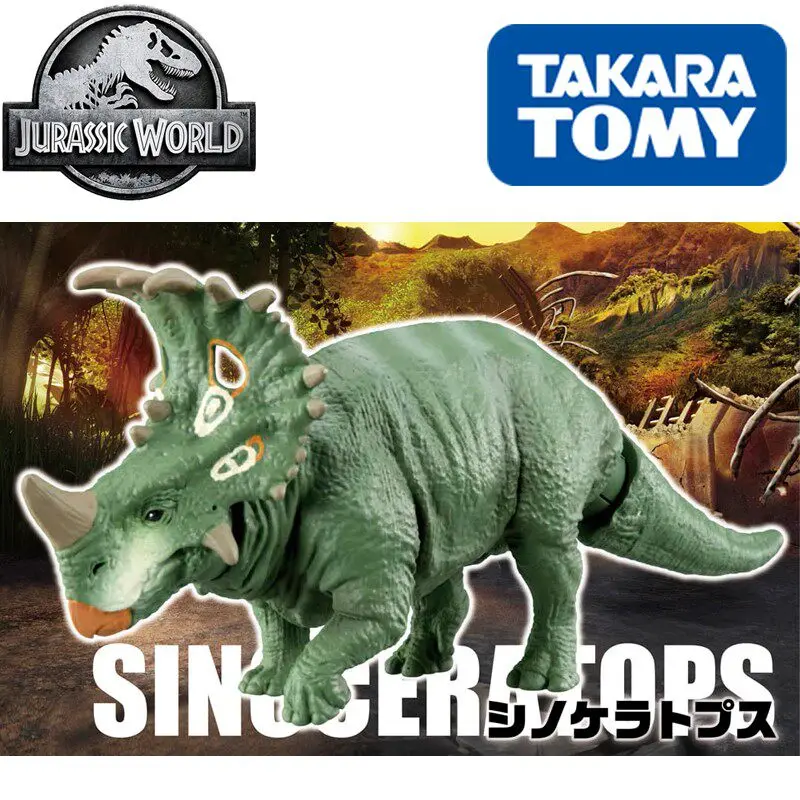 

Коллекционная фигурка динозавра Трицератопса TOMY из серии «Мир Юрского периода», реалистичная, с подвижными суставами, модель для симуляции дикой природы, игрушка для детей
