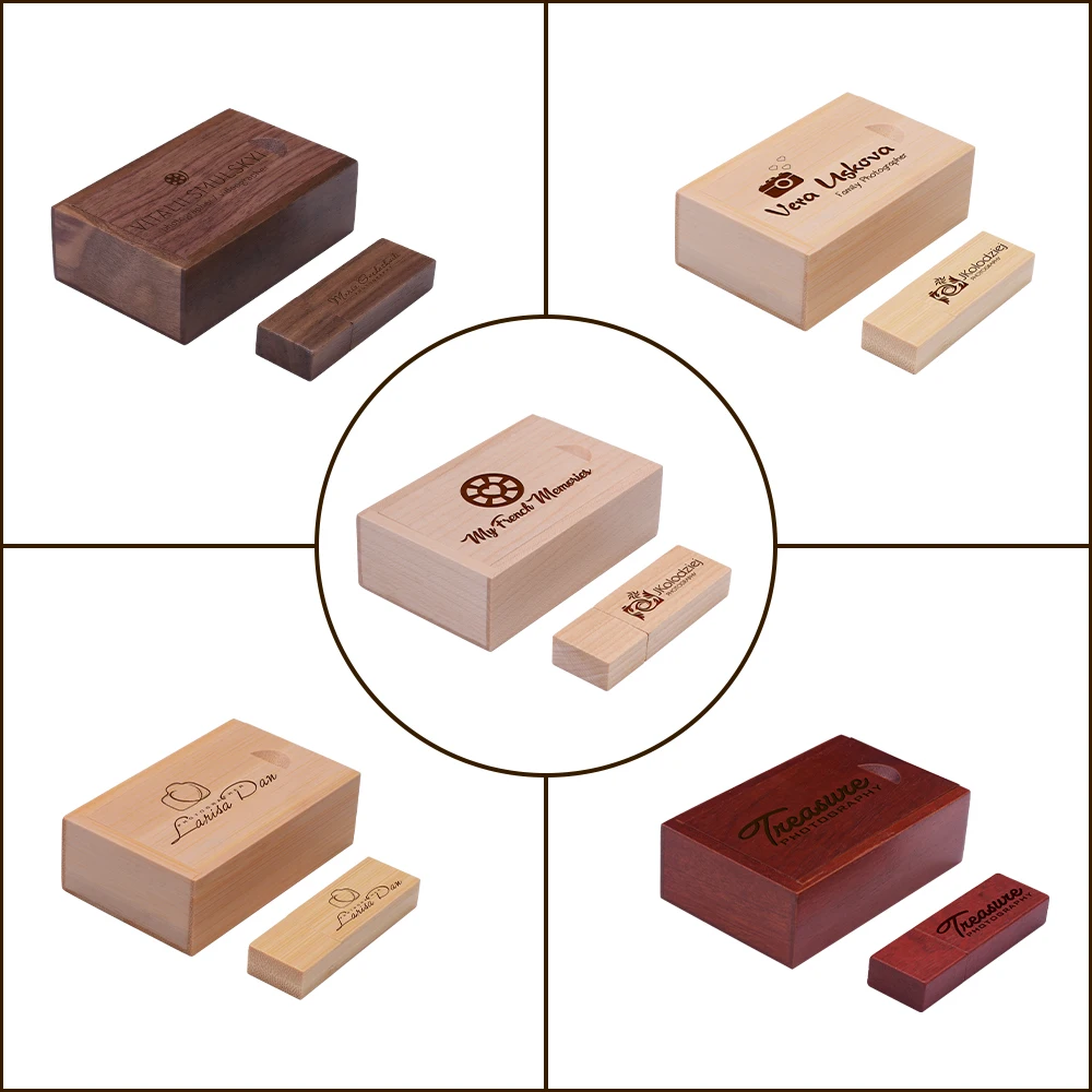 10 قطعة/الوحدة محرك فلاش USB خشبي 128 جيجابايت شعار مخصص مجاني ذاكرة عصا 64 جيجابايت القدرة الحقيقية محرك القلم 32 جيجابايت التصوير هدية الزفاف