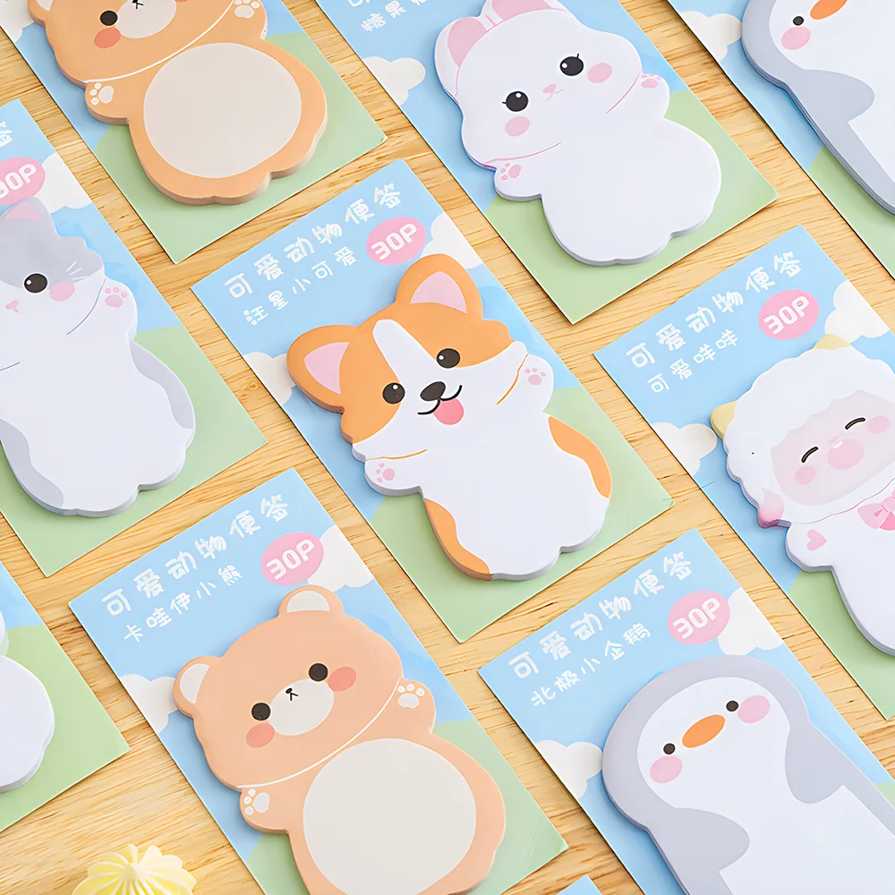 Aesthetic Sticky Notes Cute Kawaii Cat Dog Penguin Bear Sheep Bunny Memo Pad Post Notepad School Fun Stationery Check List To Do