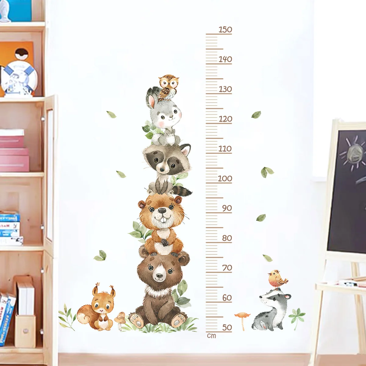 

Cartoon Cute Animal Height Ruler Wall Stickers for Waterproof Removable PVC Kids Room Kindergarten Growth Chart Home Decoration
