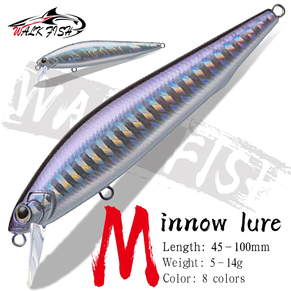 WALK FISH 1PCS 5-14g Professional Sinking Minow Jerkbait Fishing Lure Gravity Balance System Cast Deep Bait Crank Wobbler Pesca