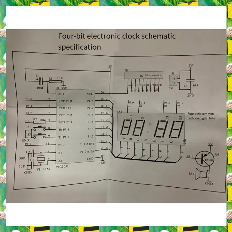3C Electron 4-Digit Digital Electronic Clock Kit, Microcontroller Digital Clock, 4-Digit Digital Clock Kit, Electronic DIY Kit E