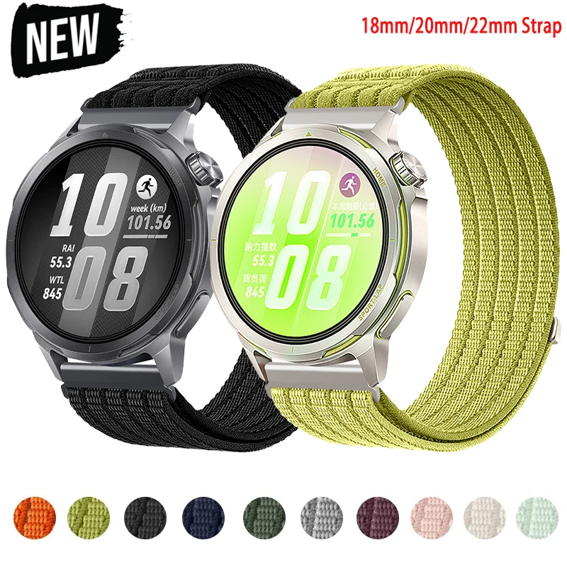 18mm 20mm 22mm Nylon Strap for Huawei Watch GT6/5 4Pro GT3 46mm Loop Bracelet for Samsung Galaxy Watch 7 6 5 4 40mm 44mm Classic
