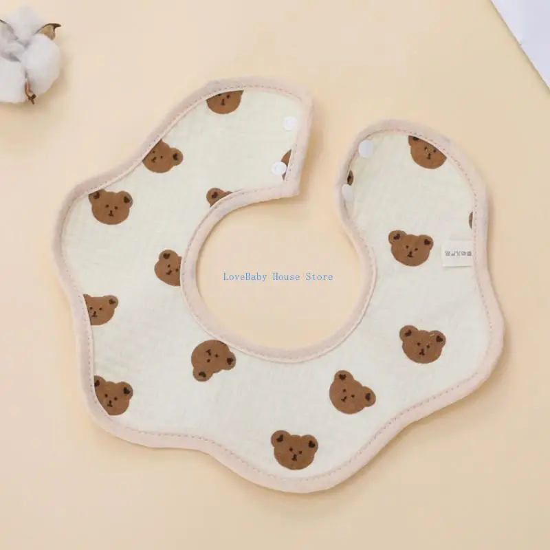 

BX0D Stylish Baby Bibs Cartoon Pattern Saliva Towel Waterproof Drool Towel for Infant