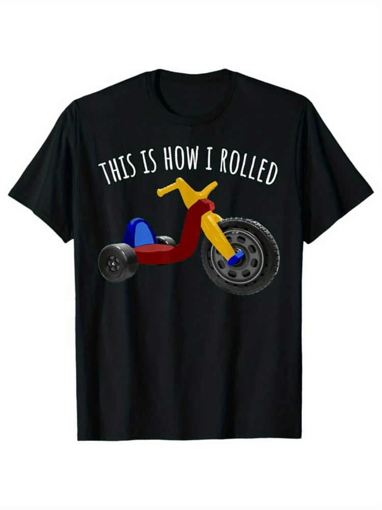 

Men's 1980s vintage motorcycle T-shirt "This is my style" slogan 100% cotton casual round neck short sleeve T-shirt.