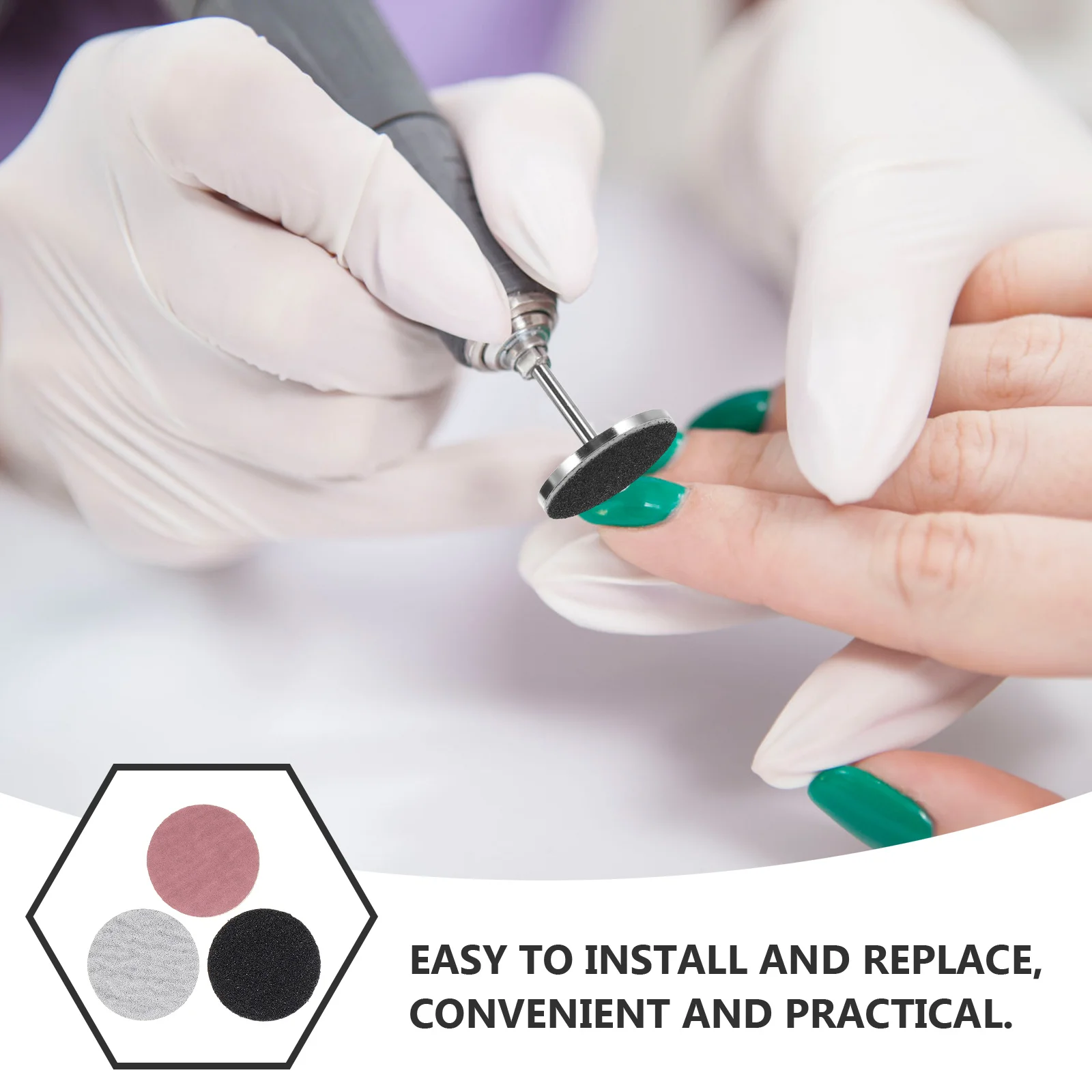 60 pezzi set di dischi abrasivi per unghie punte di carta vetrata a grana fine per trapano per unghie pedicure lucidatura rimozione calli accessori per strumenti per manicure