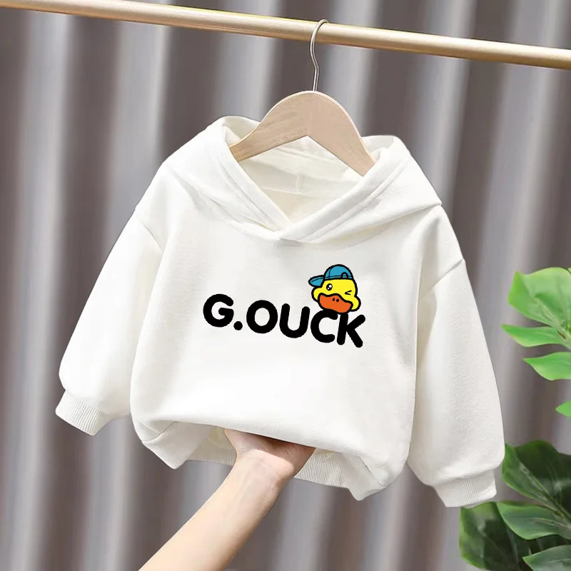 2024 Autumn and Winter Boys and Girls Pure Cotton Sweater Hooded New Teenagers Medium and Older Children Pure Cotton Jacket Top