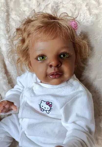 FBBD Custom Made By ShanShan 23inch Reborn Baby Jaylan With Hand-Rooted Hair Already Finished Doll Dark Skin