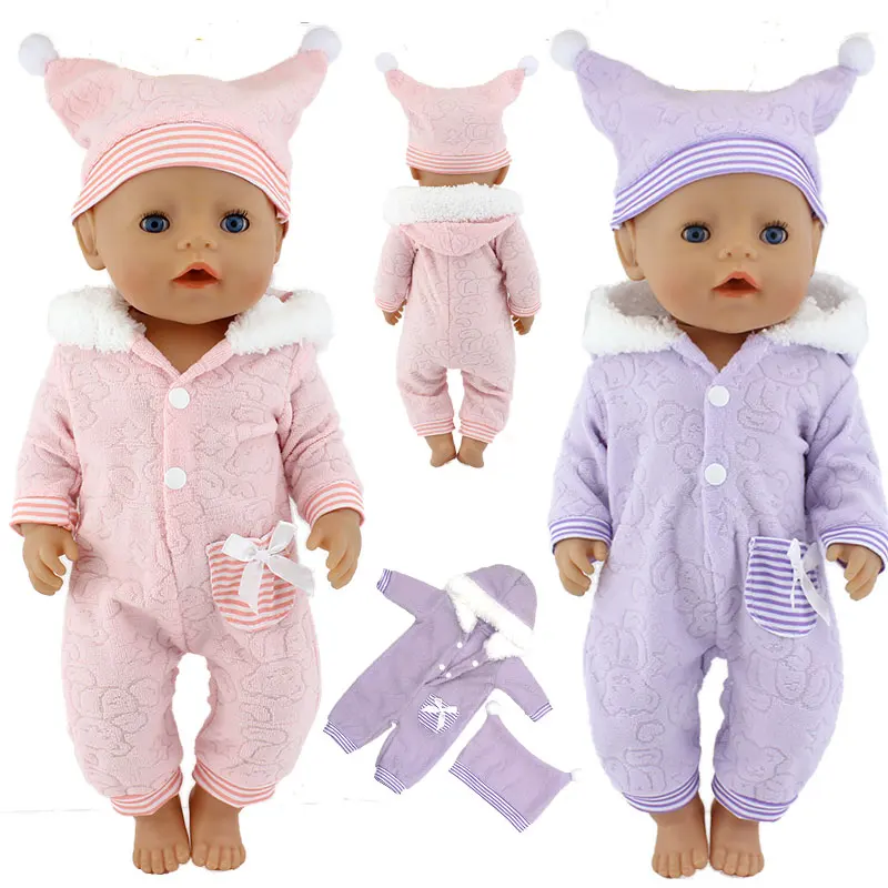 New Bear Clothes Doll Suits  For 17 Inch Baby Doll 43cm Doll Clothes, Doll Accessories.