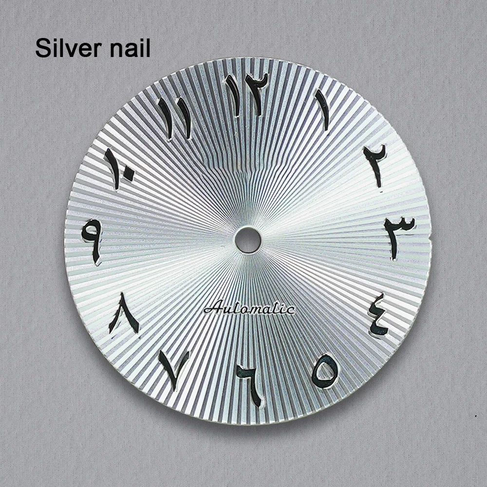 28.5 ミリメートル S ロゴアラブダイヤル NH35/NH36/8215 ムーブメントに適した垂直グレインダイヤル高品質時計修正アクセサリー