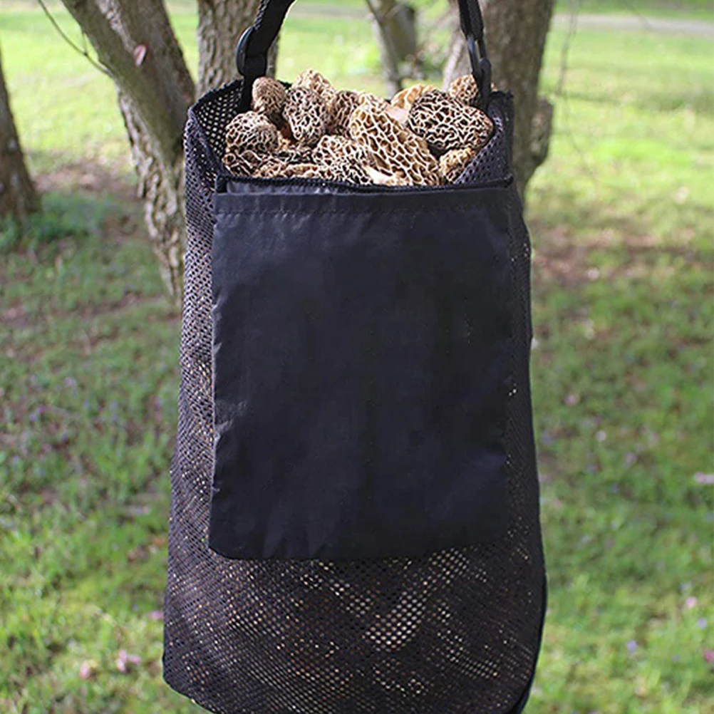 

Bag Black Large Capacity Foldable Outdoor Crossbody Garden Accessories Reusable Shoulder Bag Mushroom Collection