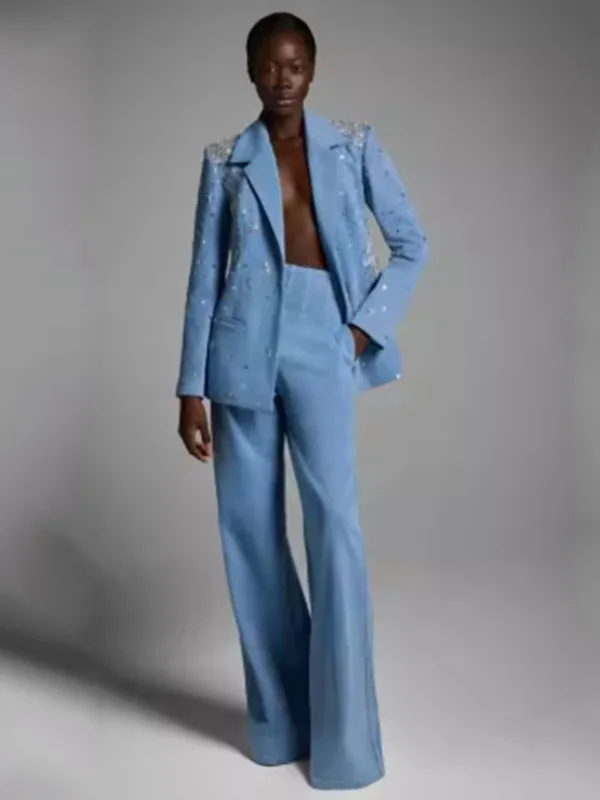 

Синий костюм Heavy-Du со стразами, женский утягивающий роскошный костюм Jaet для выступления на сцене, высококачественный костюм для поездок на работу