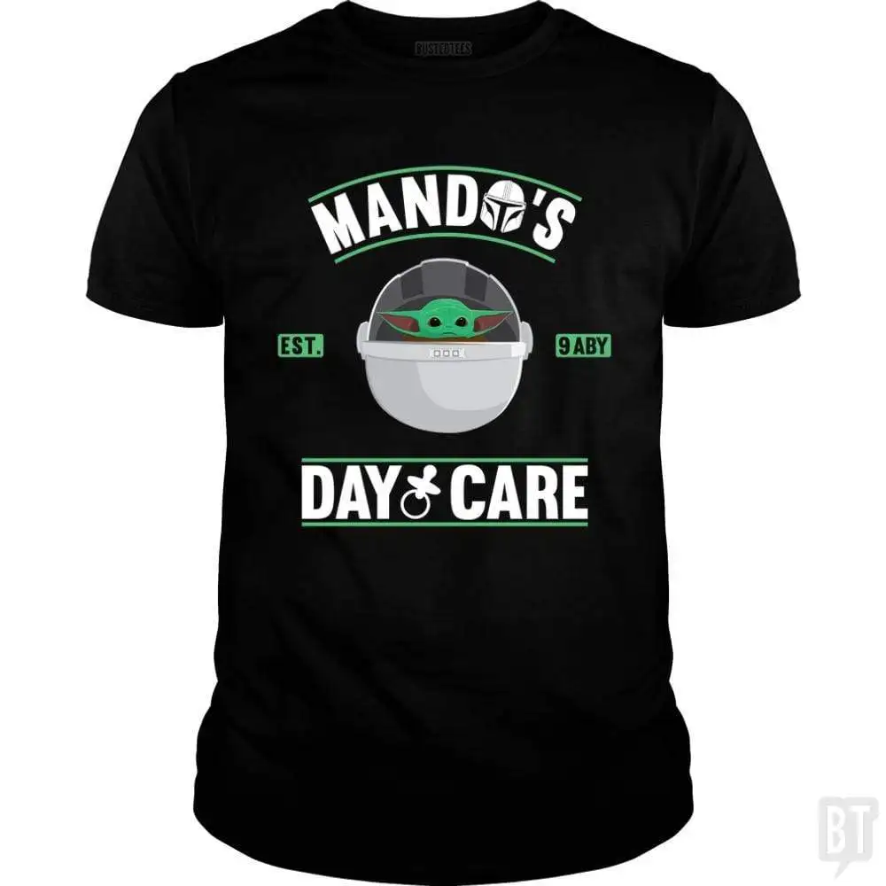 Mando's day care Casual Round Neck Short Sleeve Men's Tees Regular Fit Men Women T Shirt